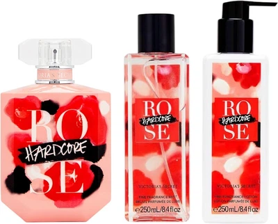 Подарочный набор Victoria's Secret Hardcore Rose Мист 250 мл + Лосьон 250 мл + Парфюм 100 мл (1159848133)