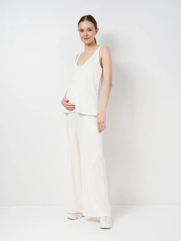 Костюм для вагітних і годуючих Koko Boutique молочний, Майка + штани-палаццо, бавовна, S/M