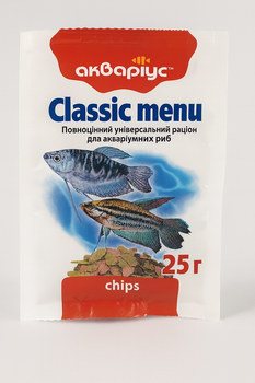 Корм для аквариумных рыб Классик-меню, чипсы, 25 г
