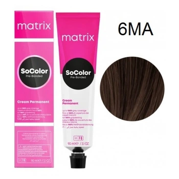 Краска Matrix SoColor Pre-Bonded Cream Permanent (Mocha Colors) - 6MA темний блондин мокка (шоколадний) попелястий-90мл.