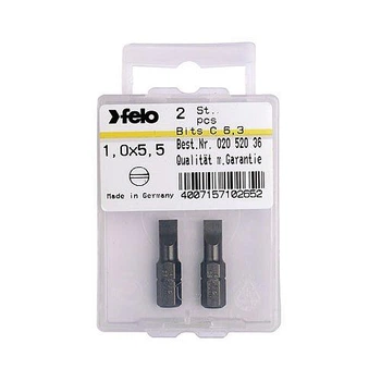 Бита Felo SL5,5х0,8х25 мм; 1/4"; C 6,3; ВОХ (2 шт.) (2051036)