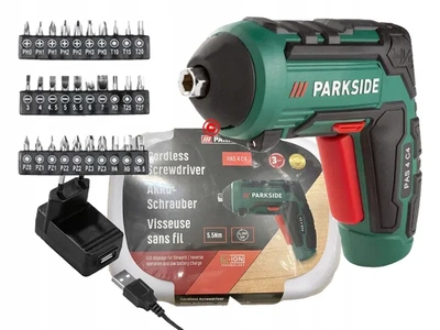 Аккумуляторная отвертка PARKSIDE PAS 4 C4, 1500 мАч, 5,5 Нм