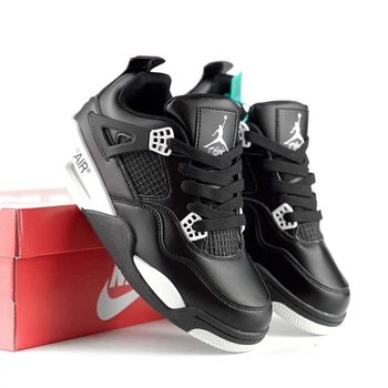 Кроссовки женские Air Jordan 4 Retro Black/White 40