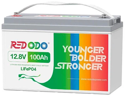 Літієвий акумулятор LiFePO4 12.8V 100Ah 1280Wh BMS Redodo Germany АКБ Літій-залізо-фосфатний для резервного живлення будинку та офісу