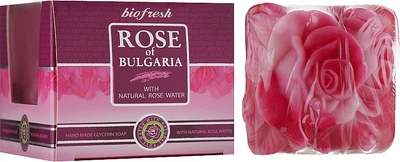 Гліцеринове мило "Троянда", лілово-рожеве - BioFresh Rose of Bulgaria Rose Glycerin Soap 70g (1321230-1930556743-2)