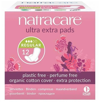 Гигиенические прокладки с крылышками, 12 шт - Natracare Ultra Extra Regular Pads 12шт (1306393-181250627-2)