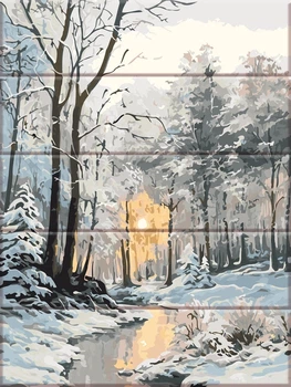 Картина за номерами дерево 30х40см Зимовий ліс ART STORY