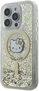 Панель Hello Kitty Liquid Glitter Fever MagSafe для Apple iPhone 16 Pro Max White Gold (HKHMP16XLGDIH)