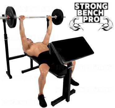 Скамья для жима со стойками и приставкой Скотта WCG Strong Bench Pro (регулировка высоты стоек, 6 уровней)