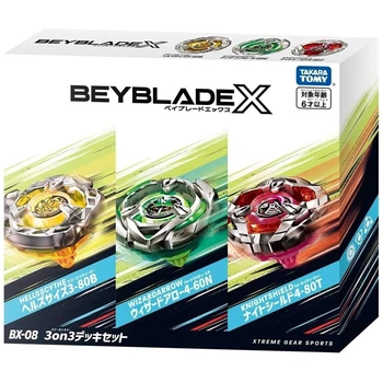 Игрушка Набор из трёх бейблейдов (3on3 Deck Set) BX-08 из нового сезона Beyblade X Takara Tomy для детей (арт 15015)