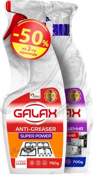 Набір засобів для чищення Galax PowerClean універсал Лаванда 700 г +  PowerClean для кухонних поверхностей 750 г (4262396149138)