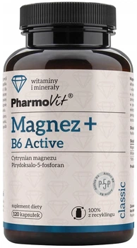 Харчова добавка Pharmovit Магній + B6 Active 120 капсул (5902811238038)