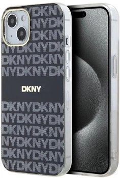 Etui DKNY IML Mono & Stripe MagSafe do Apple iPhone 15 Plus / 14 Plus Black (3666339268107)