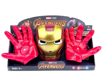 Игровой Набор Железный Человек Marvel Маска + Перчатки мягкие – со Светом (Iron Man)