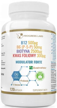 Suplement diety Progress Labs Modulator Forte Witamina B12, B6, B7, B9 120 kapsułek (5906660414629)