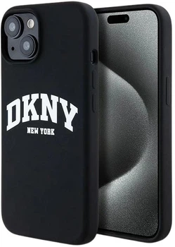 Панель DKNY Liquid Silicone White Printed Logo MagSafe для Apple iPhone 15 / 14 / 13 Black (3666339266691)