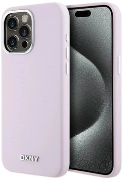 Панель DKNY Liquid Silicone Small Metal Logo MagSafe для Apple iPhone 15 Pro Max Pink (3666339265885)