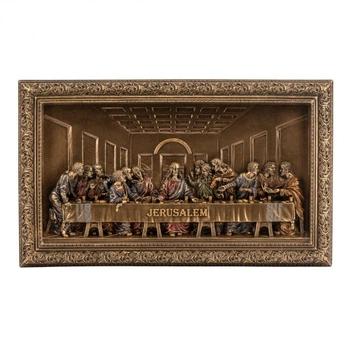 Картина - барельеф Veronese "Тайна Вечеря" 27*16*2см, полистоун (78378A4)
