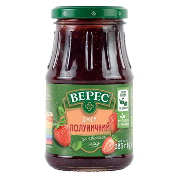 Джем полуничний с/б Верес 385 г (4823105400348)