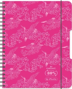 Набір спіральних блокнотів Herlitz Colors A5 80 аркушів у клітинку на спіралі рожеві 4 шт (5901389500516)