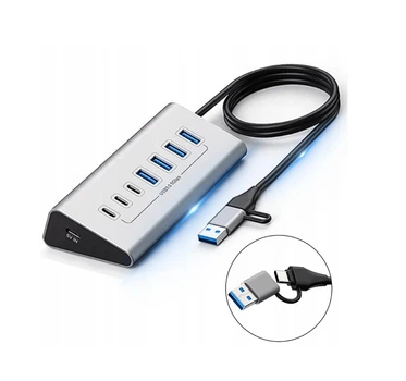 USB 3.0 хаб Blueendless HU705 7 в 1 hub картридер 100см металевий
