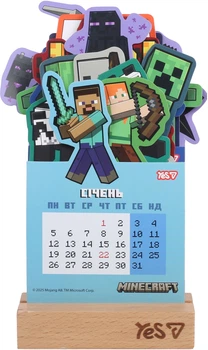 Календар Yes Minecraft настільний формовий на підставці на 2026 рік 13.5 х 22.3 см (270266)