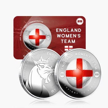 Памятная серебряная медаль «Lionesses» UEFA по футболу среди женщин Евро-2025 (50153)