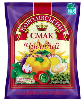 Майонез 50% "Чудовий" 180 г «Королівський смак» (4820175664458)