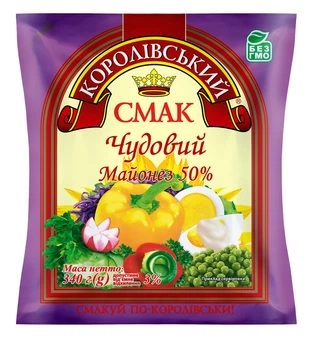 Майонез 50% Чудовий Королівський смак 340 г (4820175669811)
