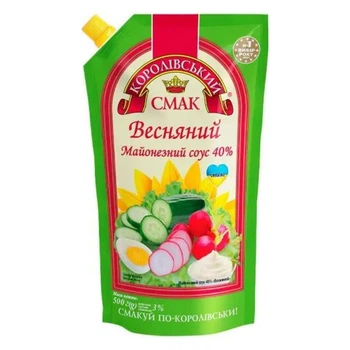 Соус майонезний 40% Весняний Королівський смак 500 г (4820241520992)