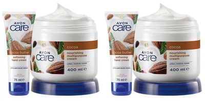 Набор кремов Avon Care / Эйвон с маслом какао для лица 2x400 мл и рук 2x75 мл