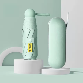 Парасолька міні 3DTOYSLAMP 8 спиць в чохлі складаний компактний сонцезахисний вітрозахисний з міцним механізмом антивітер чоловічий жіночий стильний автоматичний зручний для сумки дощу подорожей прогулянок дорожній повсякденний фісташковий