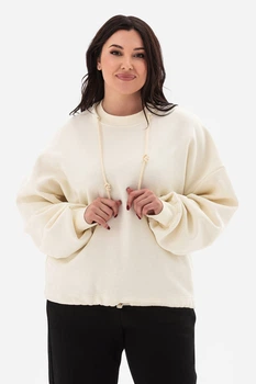 Утеплений світшот OVER кольору екрю S/M/L/XL (3043372)