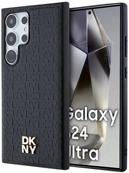 Etui DKNY Leather Pattern Metal Logo MagSafe do Samsung Galaxy S24 Ultra Black (3666339276881)