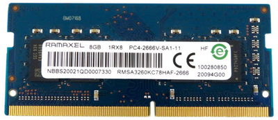 Пам'ять Ramaxel 8 GB SO-DIMM DDR4 2666 MHz (RMSA3260KC78HAF-2666)
