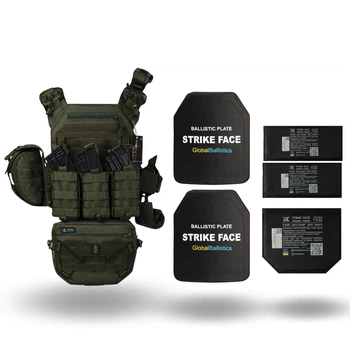 Бронежилет 6 класса ДСТУ Warmor Gen.3 Pro Max Олива с подсумками + мягкая баллистическая защита боков и паха 1 класса ДСТУ