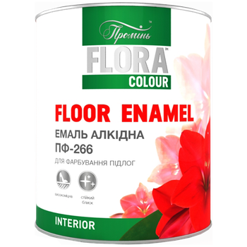 Эмаль «Flora Colour» ПФ-266 для полов Красно-коричневая 0.9кг