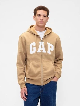 Толстовка мужская GAP (315831458597) Relaxed Logo Zip Hoodie S бежевая