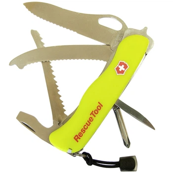 Ніж складний, мультитул Victorinox Rescuetool One Hand (111мм, 16 функцій), жовтий 0.8623.MWN