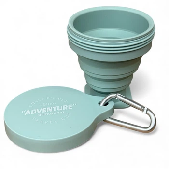 Силіконова складна чашка Shimoyama Adventure туристична для подорожей з кришкою 250ml - Mint