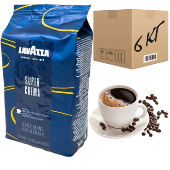 Кава в зернах Lavazza Super Crema 1 кг (ящик 6кг)