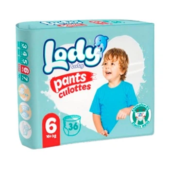 Подгузники-трусики детские Lody Baby Pants Culottes XL 6 (15+ кг) Jumbo 36 шт.
