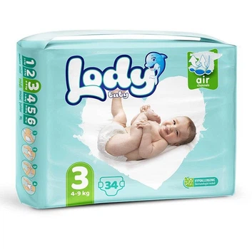 Подгузники детские Lody Baby Air midi 3 (4-9 кг) 34 шт.