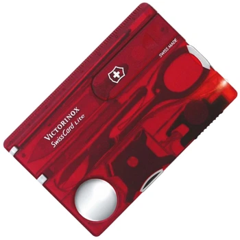 Набір Victorinox Swisscard Lite (82х54х4мм, 13 функцій), червоний прозо. 0.7300.Т