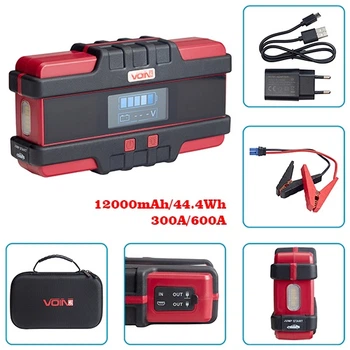 Пуско-зарядное устройство VOIN JS-600 12000mAh/44,4Wh/12V START-300A/600A/фонарь
