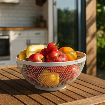 Фруктівниця металева 26см Біла (R92041)