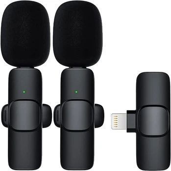 Беспроводной петличный петличный микрофон для iPhone, iPad