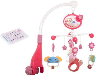 Karuzela do łożeczka Ikonka Projektor Gwiazd z pilotem różowa (5903039728790)