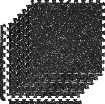 Мат-пазл DualMat 60×60×2 см (чёрный/белые вкрапления) — 1 шт