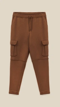 Спортивные штаны карго-джогеры однотонные мужские LAWA MBC02385 Кофейный shop (2888000029478)